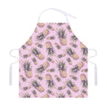 Pink Vintage Pineapple Pattern Print Adjustable Apron