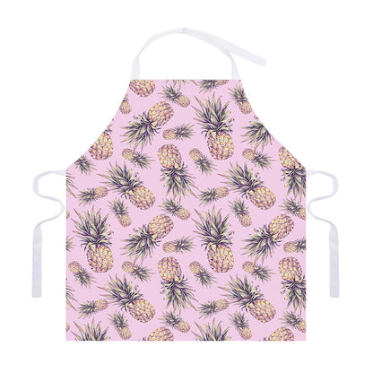 Pink Vintage Pineapple Pattern Print Adjustable Apron