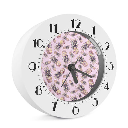 Pink Vintage Pineapple Pattern Print Alarm Clock
