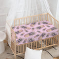 Pink Vintage Pineapple Pattern Print Baby Crib Sheet