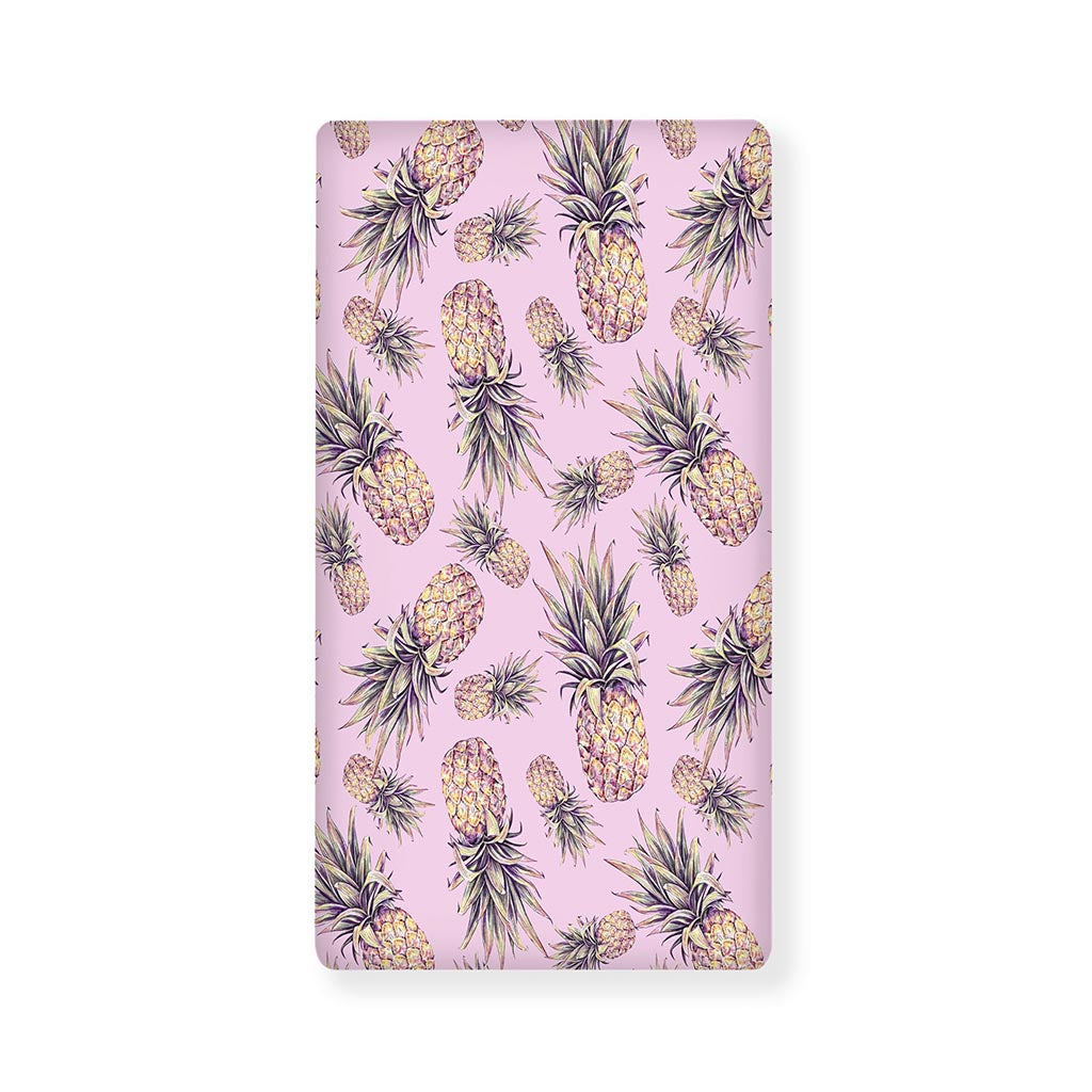 Pink Vintage Pineapple Pattern Print Baby Crib Sheet