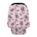 Pink Vintage Pineapple Pattern Print Baby Seat Cover