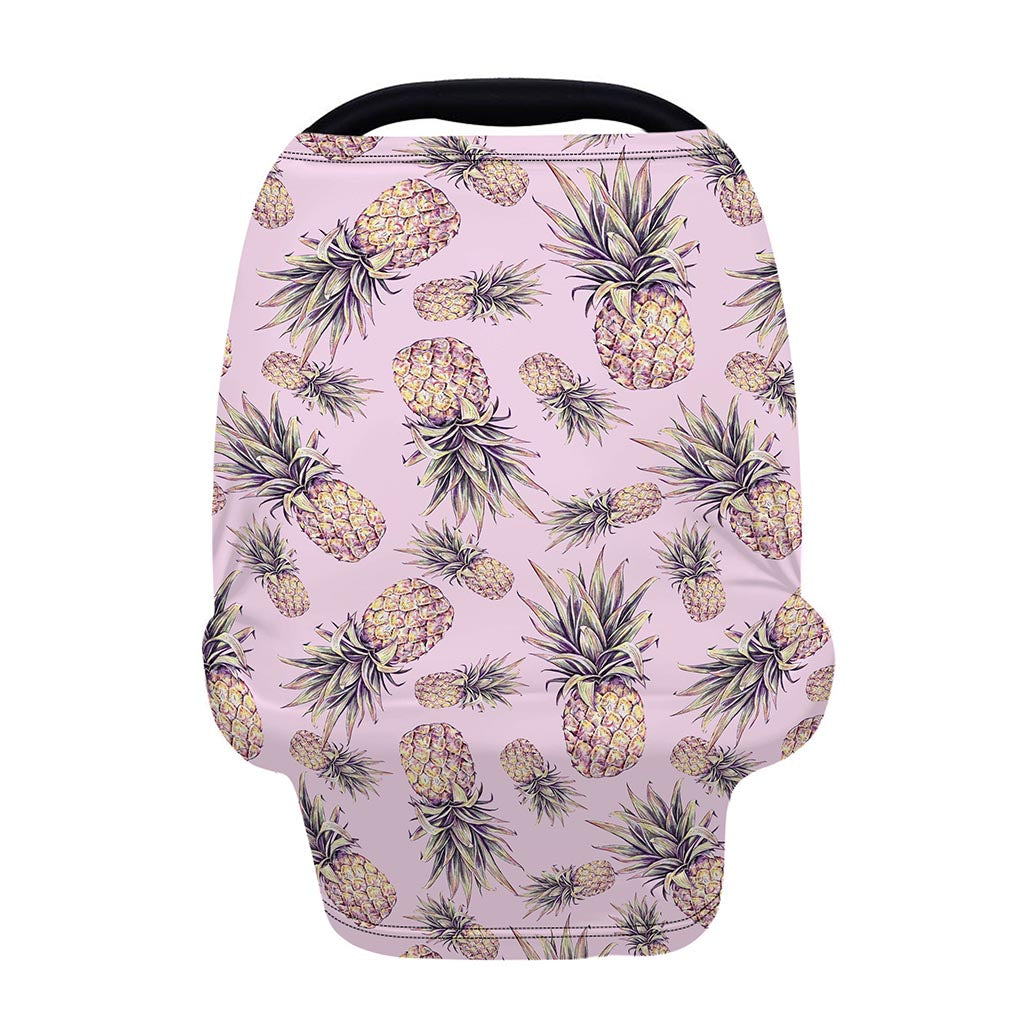 Pink Vintage Pineapple Pattern Print Baby Seat Cover