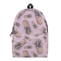 Pink Vintage Pineapple Pattern Print School Backpack