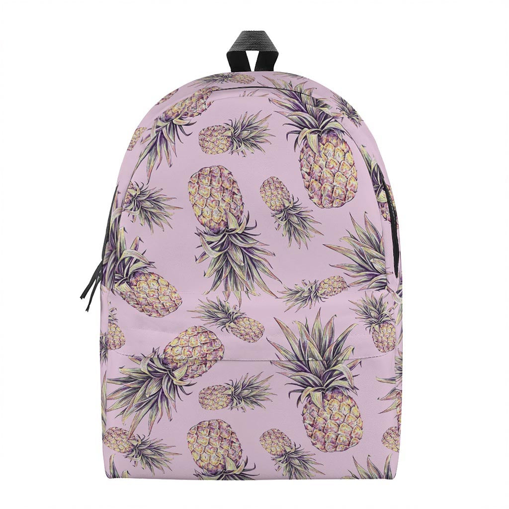 Pink Vintage Pineapple Pattern Print Backpack