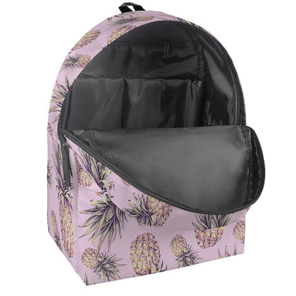 Pink Vintage Pineapple Pattern Print Backpack