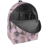 Pink Vintage Pineapple Pattern Print Backpack
