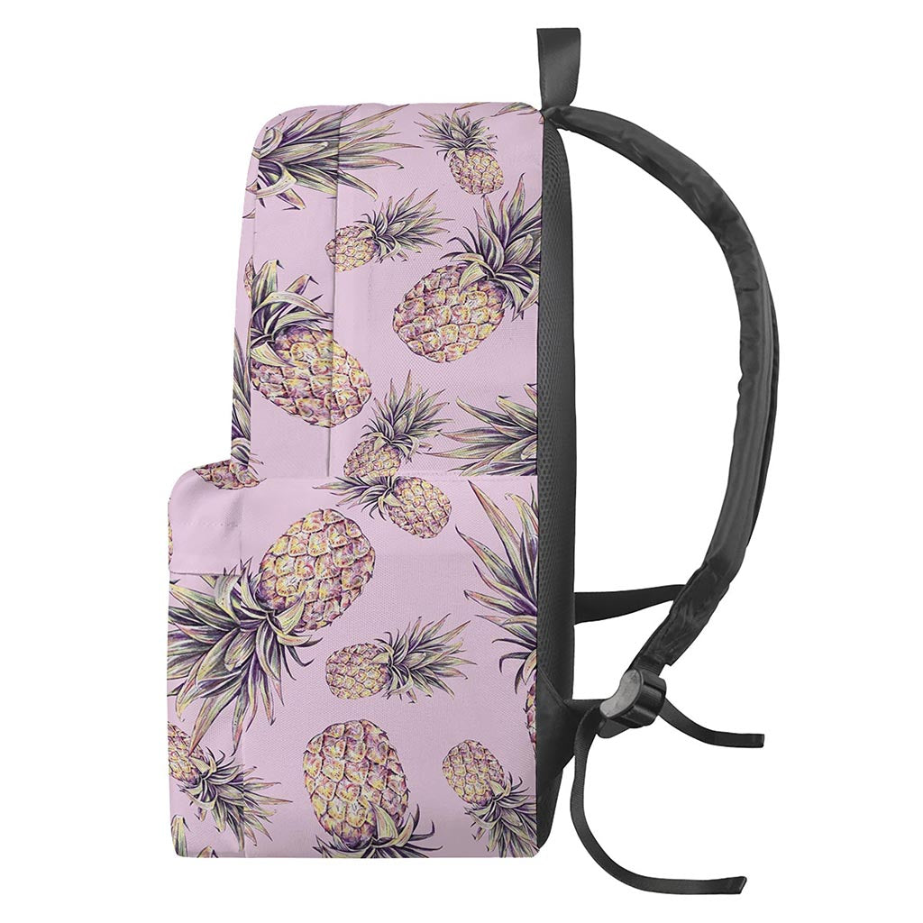 Pink Vintage Pineapple Pattern Print Backpack