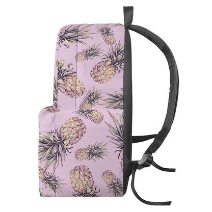 Pink Vintage Pineapple Pattern Print Backpack