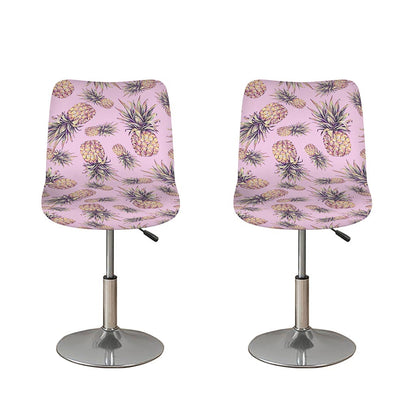 Pink Vintage Pineapple Pattern Print Bar Stool Covers