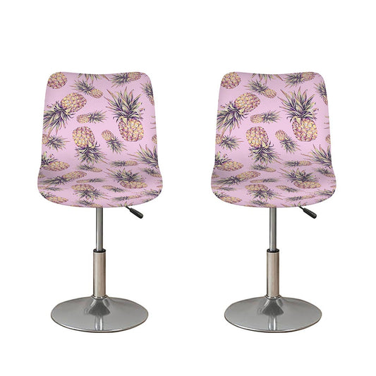 Pink Vintage Pineapple Pattern Print Bar Stool Covers