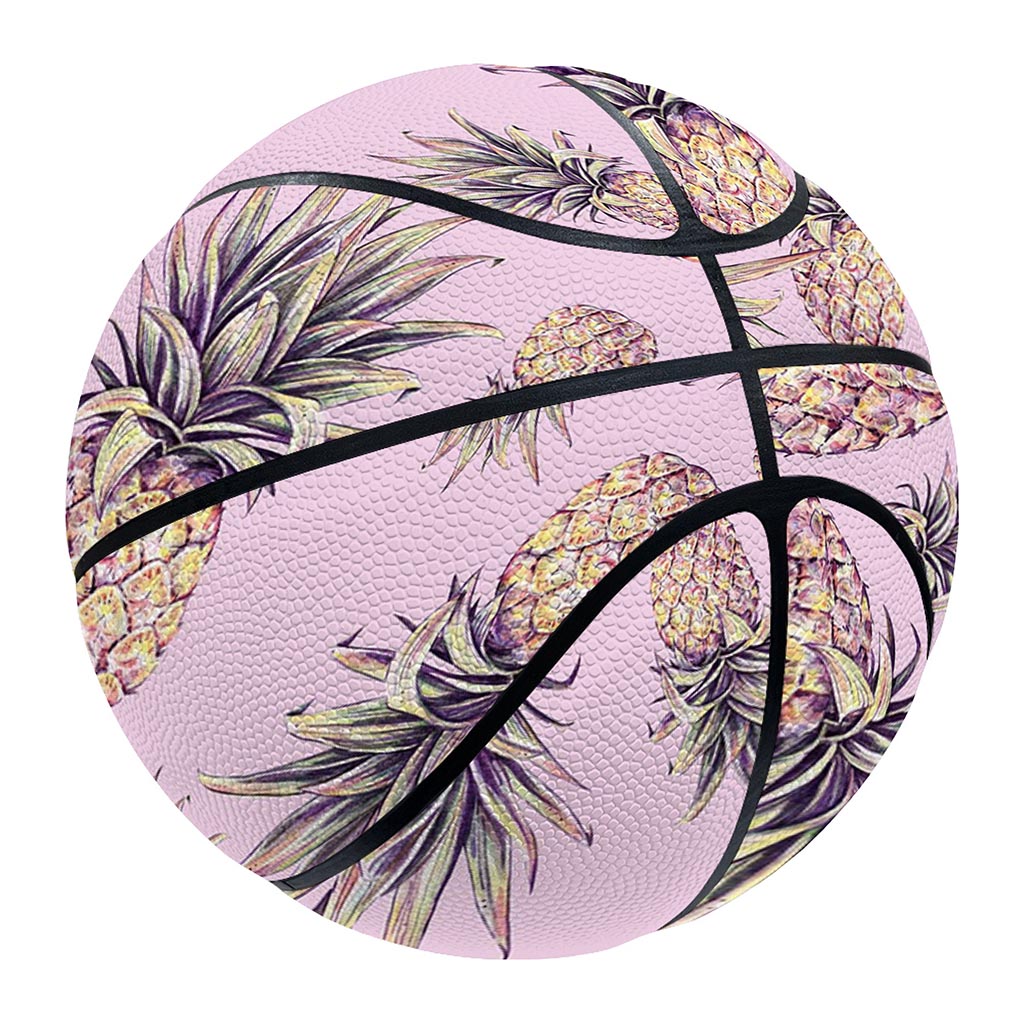 Pink Vintage Pineapple Pattern Print Basketball