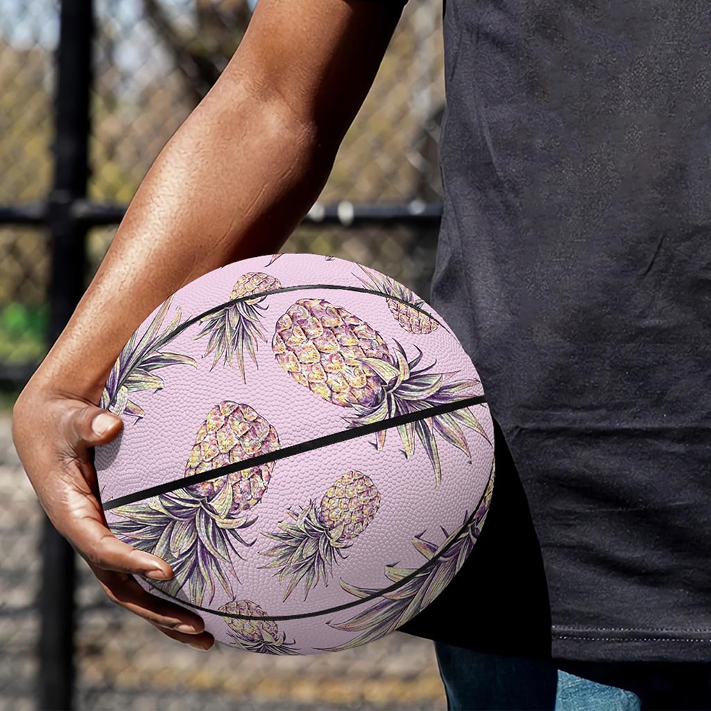 Pink Vintage Pineapple Pattern Print Basketball