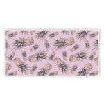 Pink Vintage Pineapple Pattern Print Beach Towel