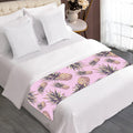 Pink Vintage Pineapple Pattern Print Bed Runner