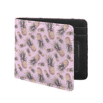 Pink Vintage Pineapple Pattern Print Bifold Wallet