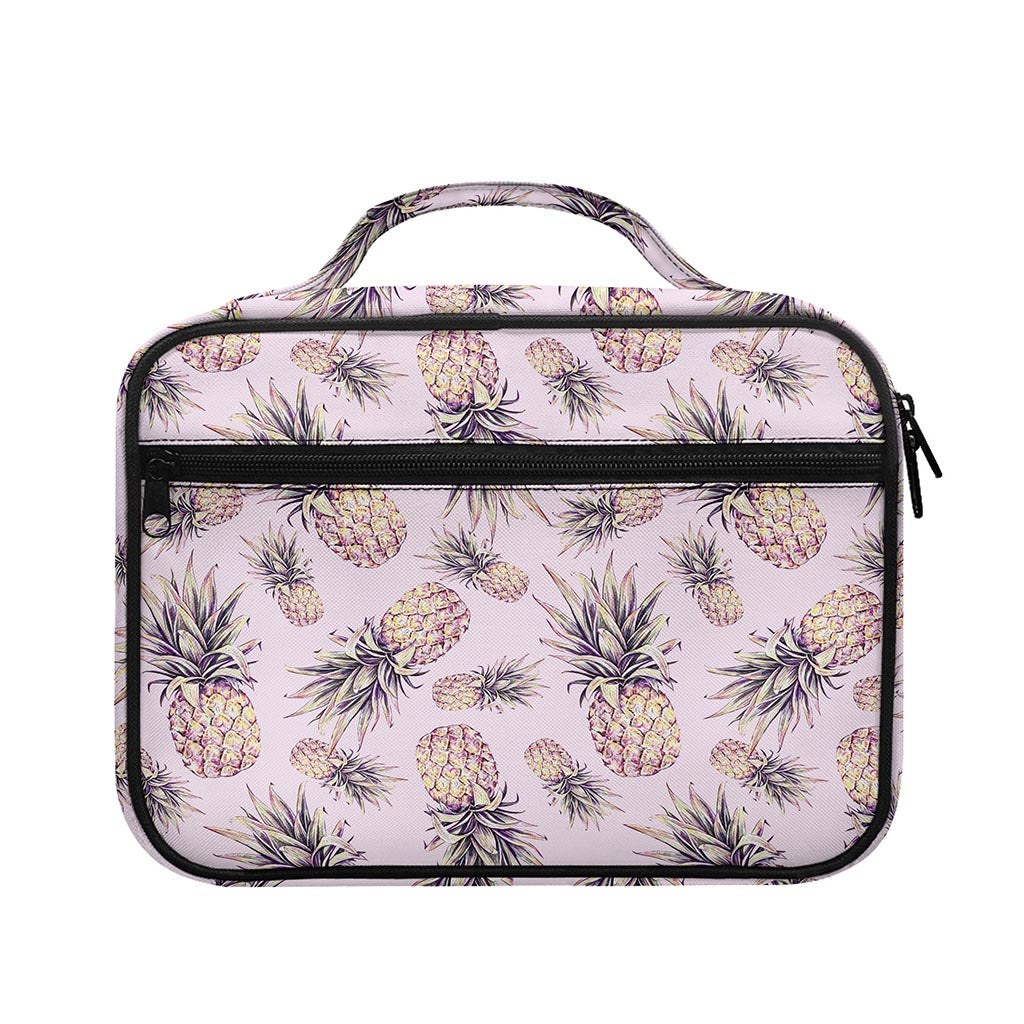 Pink Vintage Pineapple Pattern Print Briefcase Bible Bag