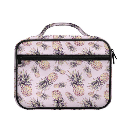 Pink Vintage Pineapple Pattern Print Briefcase Bible Bag