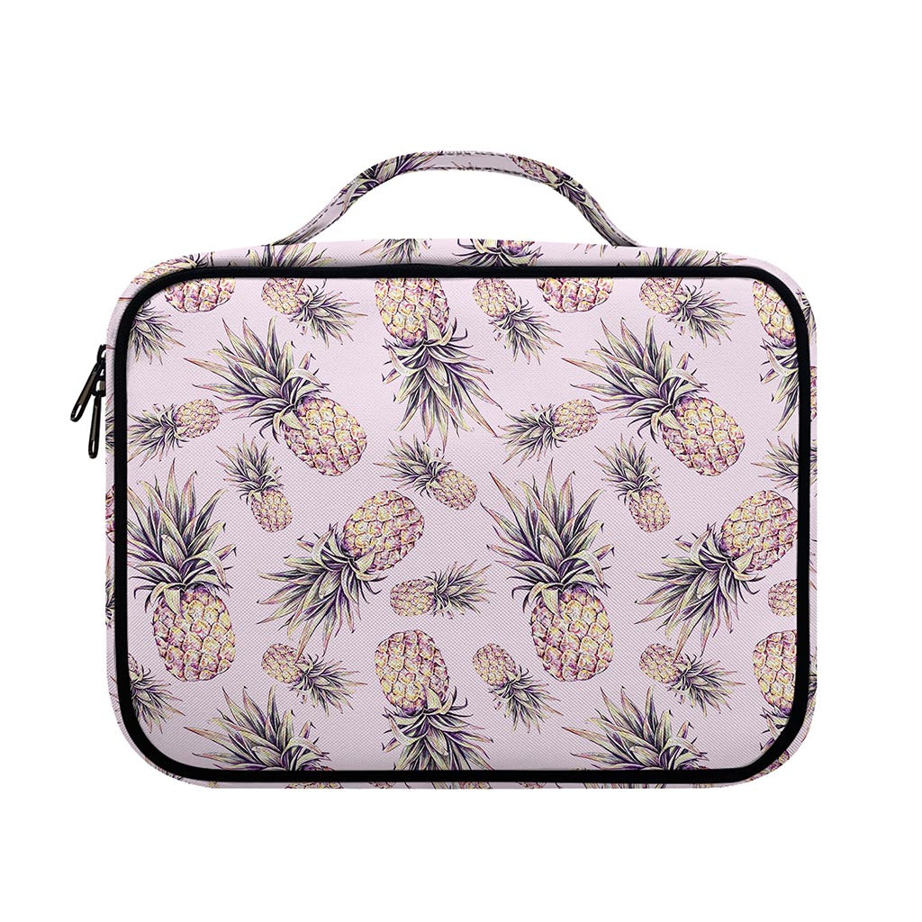 Pink Vintage Pineapple Pattern Print Briefcase Bible Bag