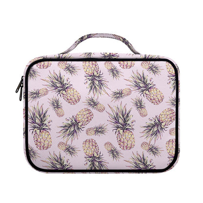 Pink Vintage Pineapple Pattern Print Briefcase Bible Bag