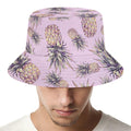 Pink Vintage Pineapple Pattern Print Bucket Hat
