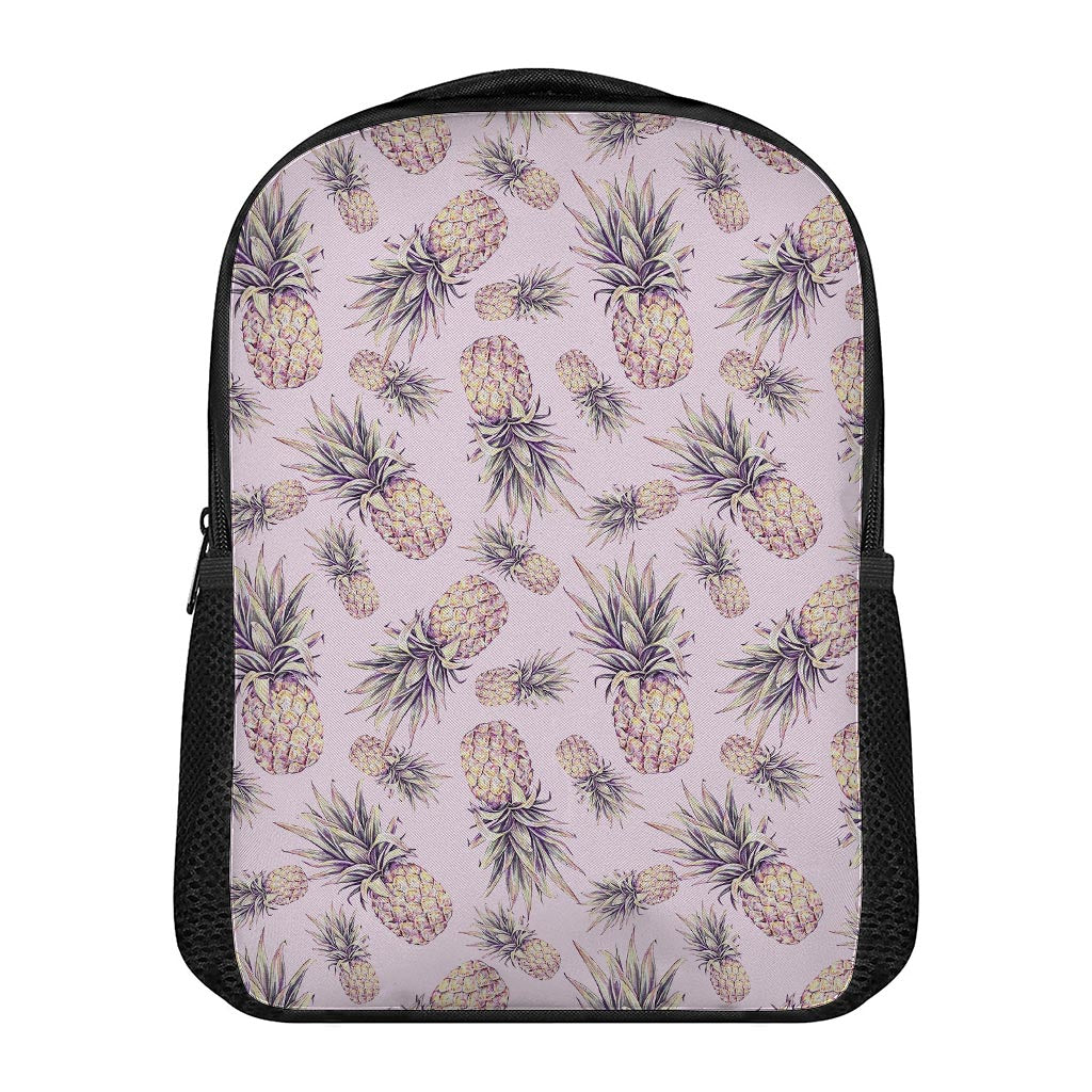 Pink Vintage Pineapple Pattern Print Casual Backpack