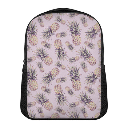 Pink Vintage Pineapple Pattern Print Casual Backpack