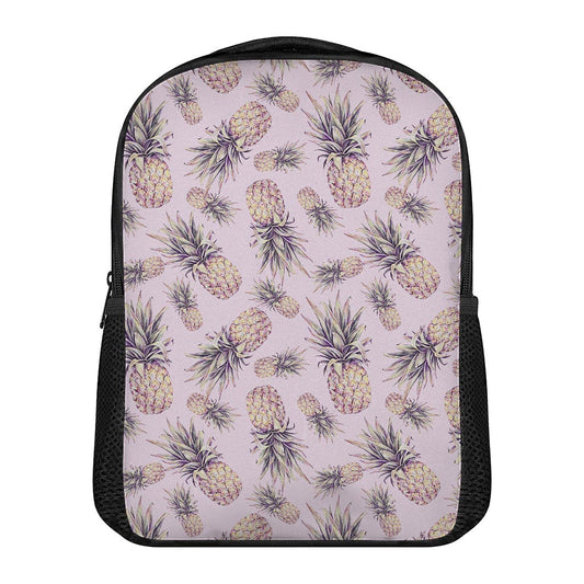 Pink Vintage Pineapple Pattern Print Casual Backpack