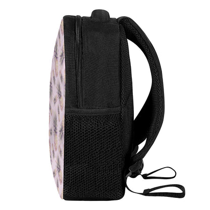 Pink Vintage Pineapple Pattern Print Casual Backpack