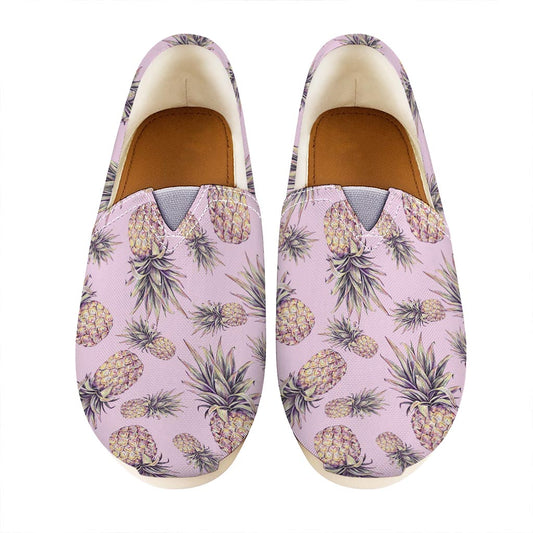 Pink Vintage Pineapple Pattern Print Casual Shoes