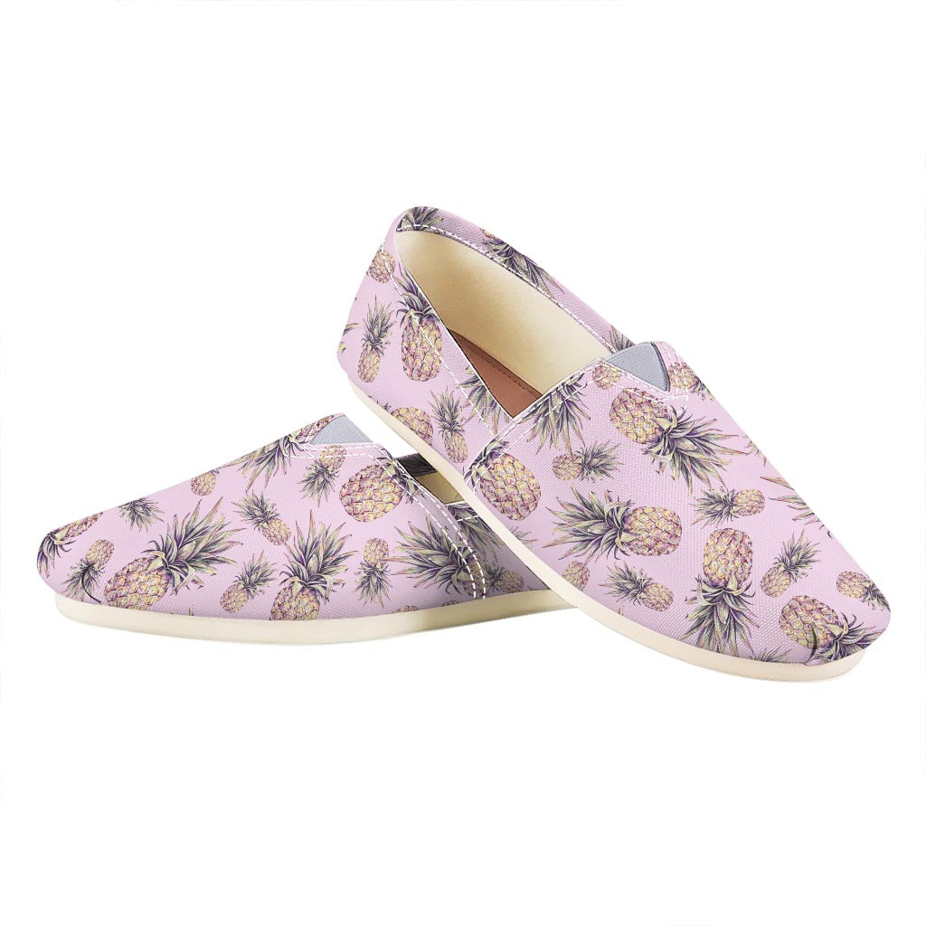 Pink Vintage Pineapple Pattern Print Casual Shoes