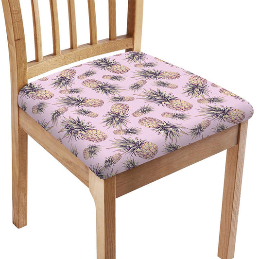 Pink Vintage Pineapple Pattern Print Chair Cushion Cover
