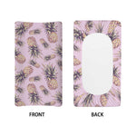Pink Vintage Pineapple Pattern Print Changing Pad Cover