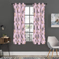 Pink Vintage Pineapple Pattern Print Grommet Curtain Panels