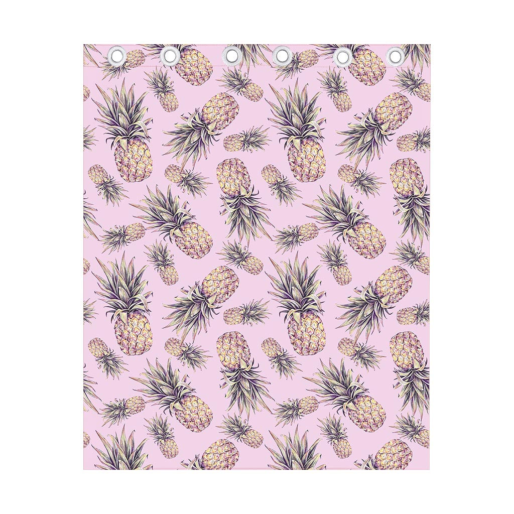 Pink Vintage Pineapple Pattern Print Curtain