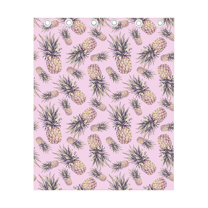 Pink Vintage Pineapple Pattern Print Curtain
