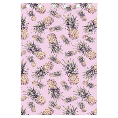 Pink Vintage Pineapple Pattern Print Curtain