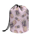 Pink Vintage Pineapple Pattern Print Drawstring Makeup Bag