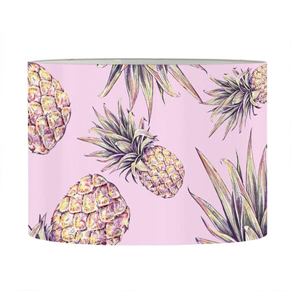 Pink Vintage Pineapple Pattern Print Drum Lamp Shade