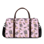 Pink Vintage Pineapple Pattern Print Duffle Bag