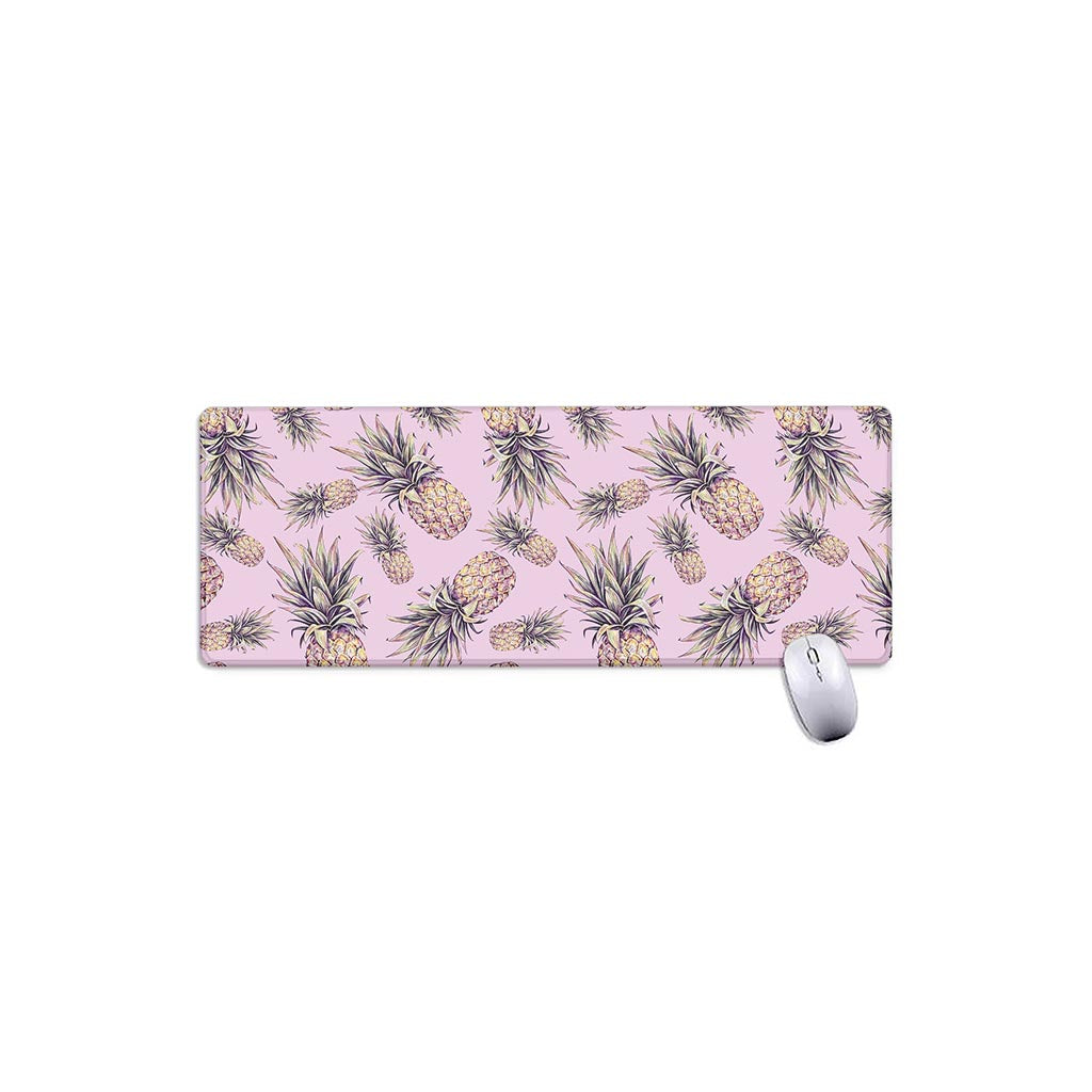 Pink Vintage Pineapple Pattern Print Extended Mouse Pad