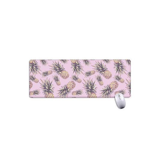 Pink Vintage Pineapple Pattern Print Extended Mouse Pad