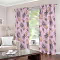 Pink Vintage Pineapple Pattern Print Extra Wide Grommet Curtains