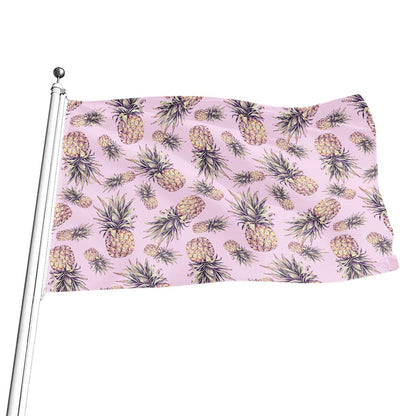 Pink Vintage Pineapple Pattern Print Flag