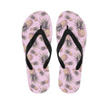 Pink Vintage Pineapple Pattern Print Flip Flops