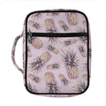 Pink Vintage Pineapple Pattern Print Front Pocket Bible Bag