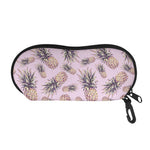 Pink Vintage Pineapple Pattern Print Glasses Case