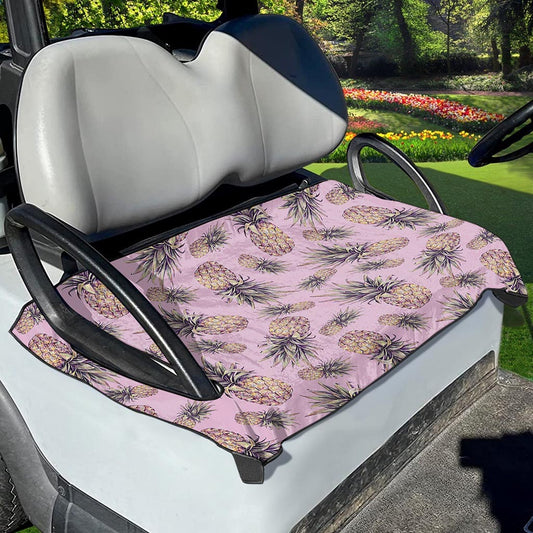 Pink Vintage Pineapple Pattern Print Golf Cart Seat Cover