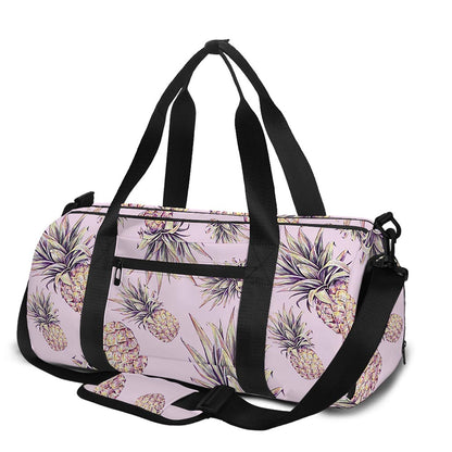 Pink Vintage Pineapple Pattern Print Gym Bag