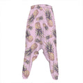 Pink Vintage Pineapple Pattern Print Hammer Pants